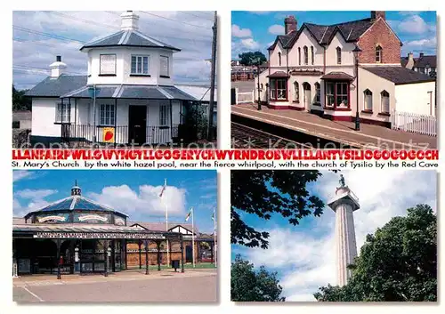 AK / Ansichtskarte Tysilio St Marys Church Old Toll House Railway Station Shop Column Kat. Isle of Anglesey