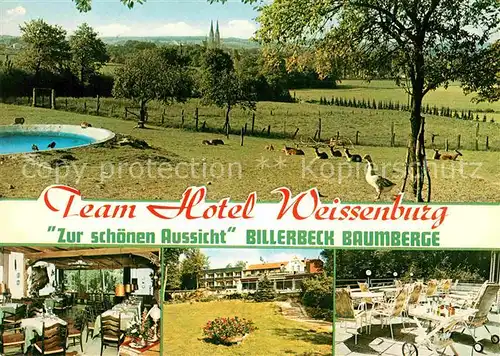 AK / Ansichtskarte Billerbeck Westfalen Team Hotel Weissenburg Zur schoenen Aussicht  Kat. Billerbeck