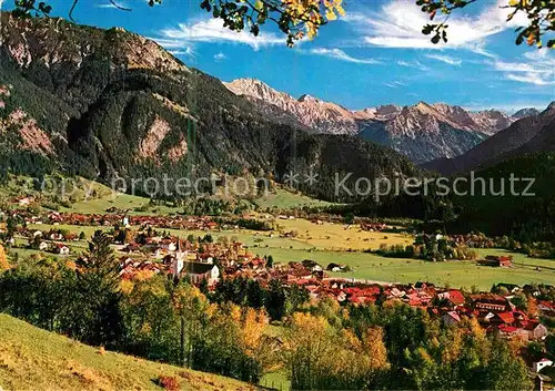 AK / Ansichtskarte Hindelang mit Bad Oberdorf Rauhhorn Kugelhorn Kastnkopf und aelpelekopf Kat. Bad Hindelang