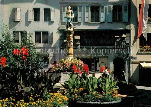 AK / Ansichtskarte Lausanne VD La Place Palud Brunnen Kat. Lausanne