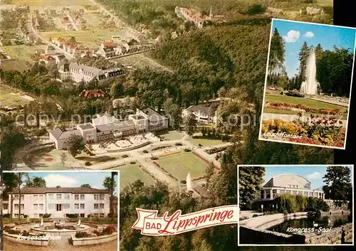 AK / Ansichtskarte Bad Lippspringe Fliegeraufnahme Kongress Saal Kursanatorium Leuchtfontaene  Kat. Bad Lippspringe