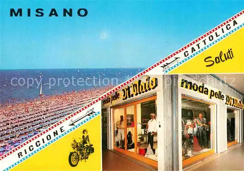 AK / Ansichtskarte Misano Adriatico Moda Pelle Di Maio Lederbekleidung Strand Kat. Italien