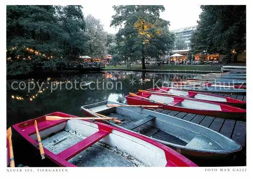 AK / Ansichtskarte Tiergarten Berlin Neuer See Ruderboote Gaststaetten Postkarte aus Harenberg Kalender Kat. Berlin