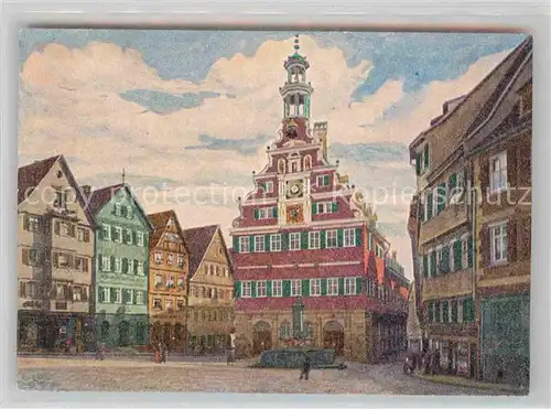 AK / Ansichtskarte Esslingen Neckar Altes Rathaus Aquarell Kat. Esslingen am Neckar