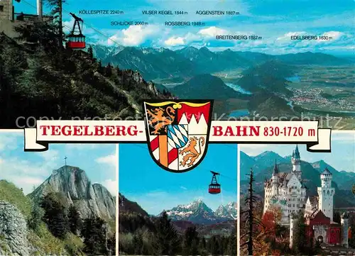 AK / Ansichtskarte Seilbahn Tegelberg Schloss Neuschwanstein  Kat. Bahnen