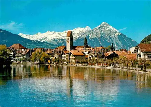 AK / Ansichtskarte Interlaken BE Kirche Unterseen mit Niesen Kat. Interlaken