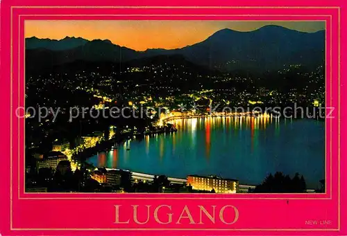 AK / Ansichtskarte Lugano Lago di Lugano Panorama bei Nacht