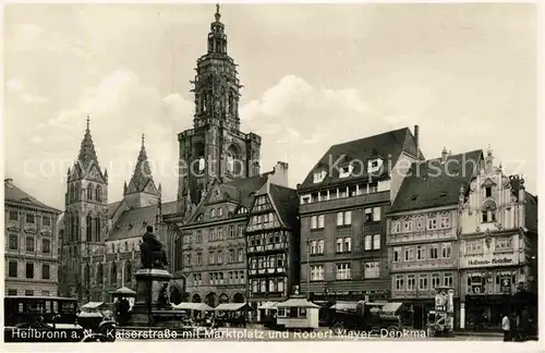 AK / Ansichtskarte Heilbronn Neckar Kaiserstrasse Marktplatz Robert Mayer Denkmal Kat. Heilbronn