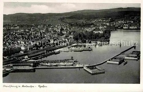 AK / Ansichtskarte Konstanz Bodensee Fliegeraufnahme Hafen Kat. Konstanz