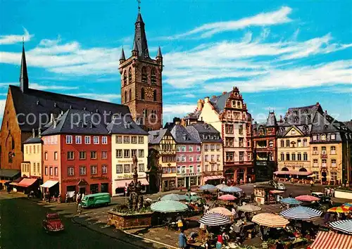 AK / Ansichtskarte Trier Hauptmarkt Petrusbrunnen St. Gangolph Kat. Trier