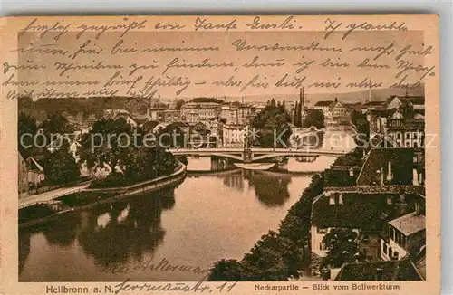 AK / Ansichtskarte Heilbronn Neckar Neckarpartie Blick vom Bollwerkturm Kat. Heilbronn