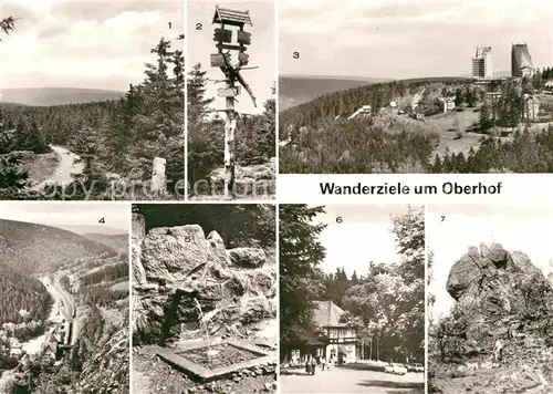 AK / Ansichtskarte Oberhof Thueringen Rennsteig Wanderwegweiser Interhotel Panorama Kat. Oberhof Thueringen