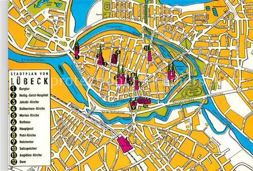 AK / Ansichtskarte Luebeck Stadtplan Kat. Luebeck