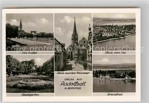 AK / Ansichtskarte Radolfzell Bodensee Muenster Hafen Stadtgarten Strandbad  Kat. Radolfzell am Bodensee