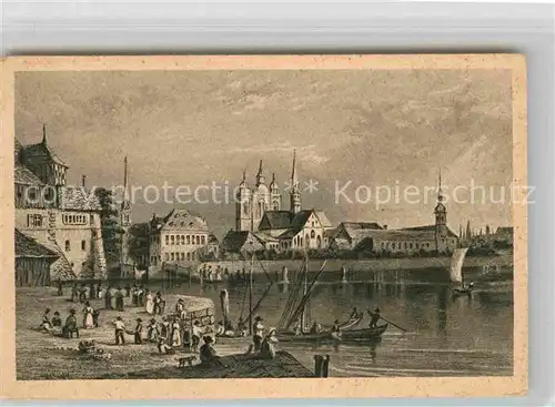 AK / Ansichtskarte Konstanz Bodensee Hafen Muenster Zeichnung Tombleson Kat. Konstanz