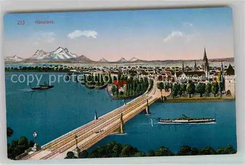 AK / Ansichtskarte Konstanz Bodensee Bruecke Panorama Kat. Konstanz