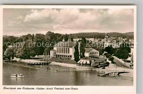 AK / Ansichtskarte Konstanz Bodensee Hallen Freibad Rhein Kat. Konstanz