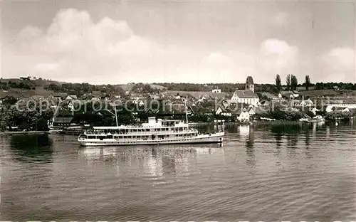 AK / Ansichtskarte Hagnau Bodensee Panorama Faehrschiff Kat. Hagnau am Bodensee