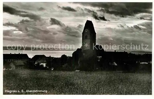 AK / Ansichtskarte Hagnau Bodensee Abendstimmung Kirche Kat. Hagnau am Bodensee