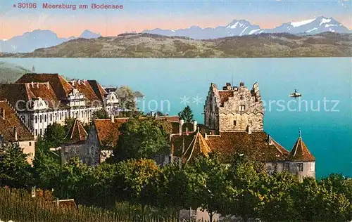AK / Ansichtskarte Meersburg Bodensee Schloss Alpen Kat. Meersburg