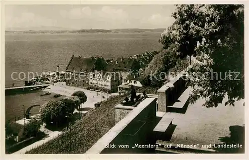 AK / Ansichtskarte Meersburg Bodensee Blick vom Meerstern auf Kaenzele Landestelle Kat. Meersburg