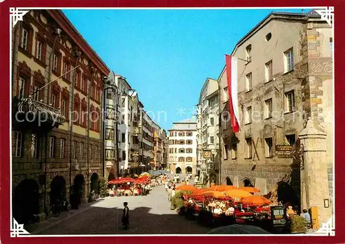 AK / Ansichtskarte Innsbruck Altstadt Goldenes Dachl und Hotel Goldener Adler Strassencafe Kat. Innsbruck
