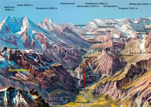 AK / Ansichtskarte Kandersteg BE Berner Oberland Alpen aus der Vogelperspektive Kat. Kandersteg