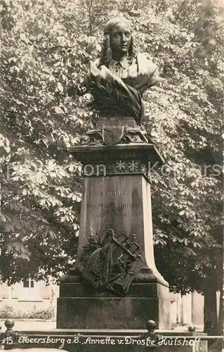 AK / Ansichtskarte Meersburg Bodensee Annette von Droste Huelshoff Denkmal  Kat. Meersburg