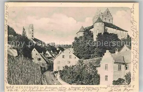 AK / Ansichtskarte Meersburg Bodensee Oberstadt Schloss Kirche Kat. Meersburg