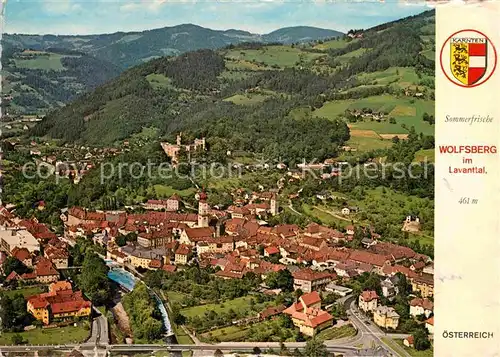 AK / Ansichtskarte Wolfsberg Kaernten Sommerfrische Lavanttal Stadtzentrum mit Schloss Fliegeraufnahme Kat. Wolfsberg