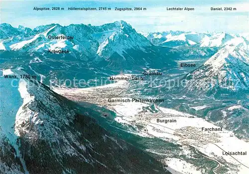 AK / Ansichtskarte Garmisch Partenkirchen Grainau Eibsee Hammersbach Burgrain Kat. Garmisch Partenkirchen