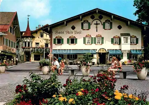 AK / Ansichtskarte Oberammergau Dorfplatz Hotel Alte Post  Kat. Oberammergau