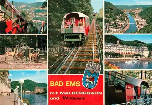 AK / Ansichtskarte Bad Ems mit Malbergbahn und Wildpark Kat. Bad Ems