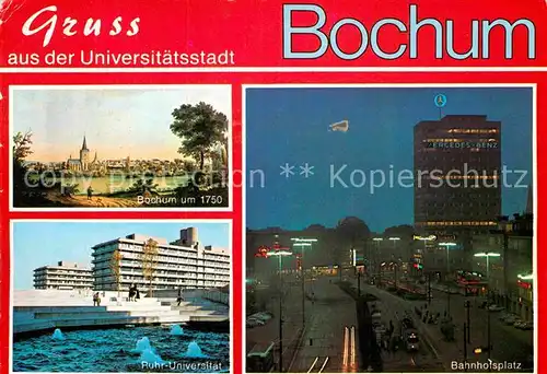 AK / Ansichtskarte Bochum Stadtbild um 1750 Ruhr Universitaet Bahnhofsplatz Hochhaus Kat. Bochum