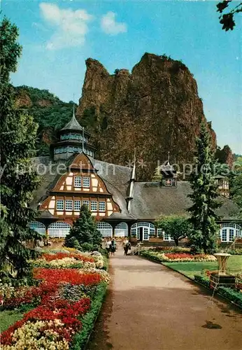 AK / Ansichtskarte Bad Muenster Stein Ebernburg Badehaus Rheingrafenstein Felsen Kat. Bad Muenster am Stein Ebernburg