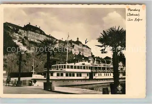 AK / Ansichtskarte Meersburg Bodensee Hafen Faehrschiff Kat. Meersburg