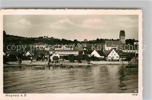 AK / Ansichtskarte Hagnau Bodensee Panorama Kirche Kat. Hagnau am Bodensee