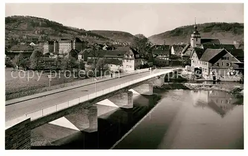 AK / Ansichtskarte Kuenzelsau Bruecke Kirche Kat. Kuenzelsau