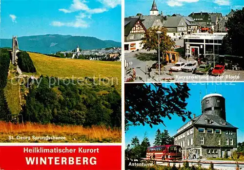 AK / Ansichtskarte Winterberg Hochsauerland St. Georg Sprungschanze Astenturm Kat. Winterberg