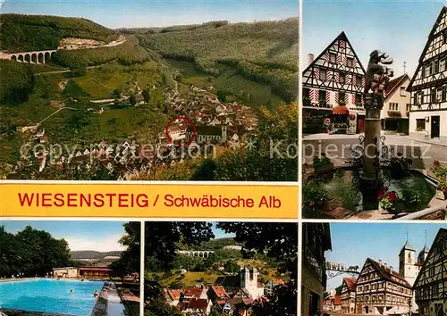 AK / Ansichtskarte Wiesensteig Fliegeraufnahme Hotel Pension zur Tuerkei  Kat. Wiesensteig