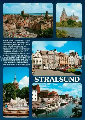 AK / Ansichtskarte Stralsund Mecklenburg Vorpommern Fliegeraufnahme Muenster Hafen Altstadt Kat. Stralsund