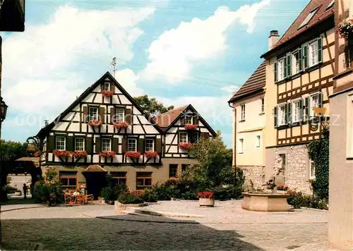 AK / Ansichtskarte Weikersheim Weinmarkt und Bastion Fachwerkhaeuser Romantische Strasse Kat. Weikersheim