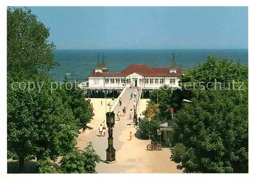 AK / Ansichtskarte Ahlbeck Ostseebad Seebruecke Stranduhr Kat. Heringsdorf Insel Usedom