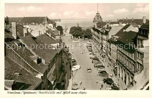 AK / Ansichtskarte Konstanz Bodensee Marktstaette mit Blick zum Hafen Kat. Konstanz