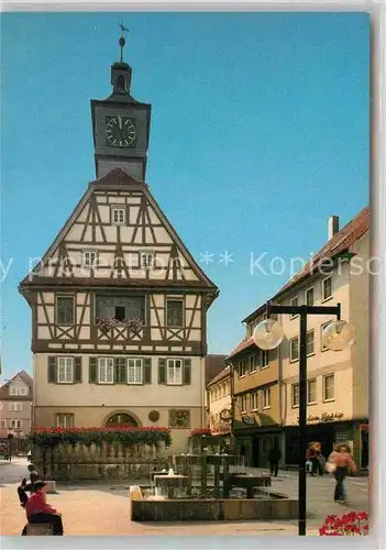 AK / Ansichtskarte Kuenzelsau Rathaus Brunnen Kat. Kuenzelsau