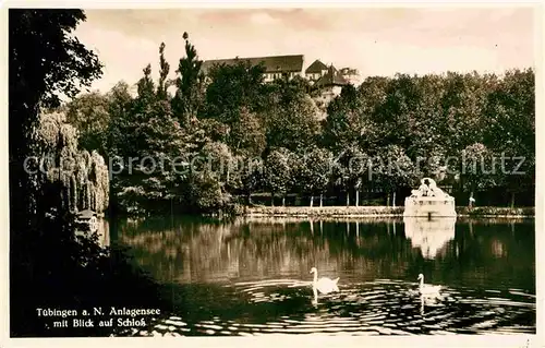 AK / Ansichtskarte Tuebingen Anlagensee Schloss Kat. Tuebingen