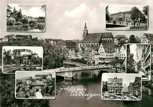 AK / Ansichtskarte Tuebingen Universitaet Rathaus Marktplatz Schloss Kat. Tuebingen