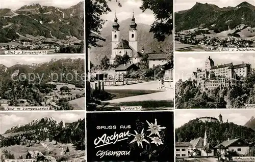 AK / Ansichtskarte Aschau Chiemgau Schloss Kampenwand Kirche Kat. Aschau i.Chiemgau