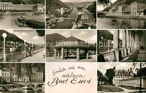 AK / Ansichtskarte Bad Ems Kurhaus Promenade Roemer Quelle Badhaus 4 Tuerme Kat. Bad Ems