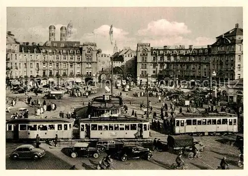 AK / Ansichtskarte Strassenbahn Muenchen Karlsplatz Karlstor  Kat. Strassenbahn